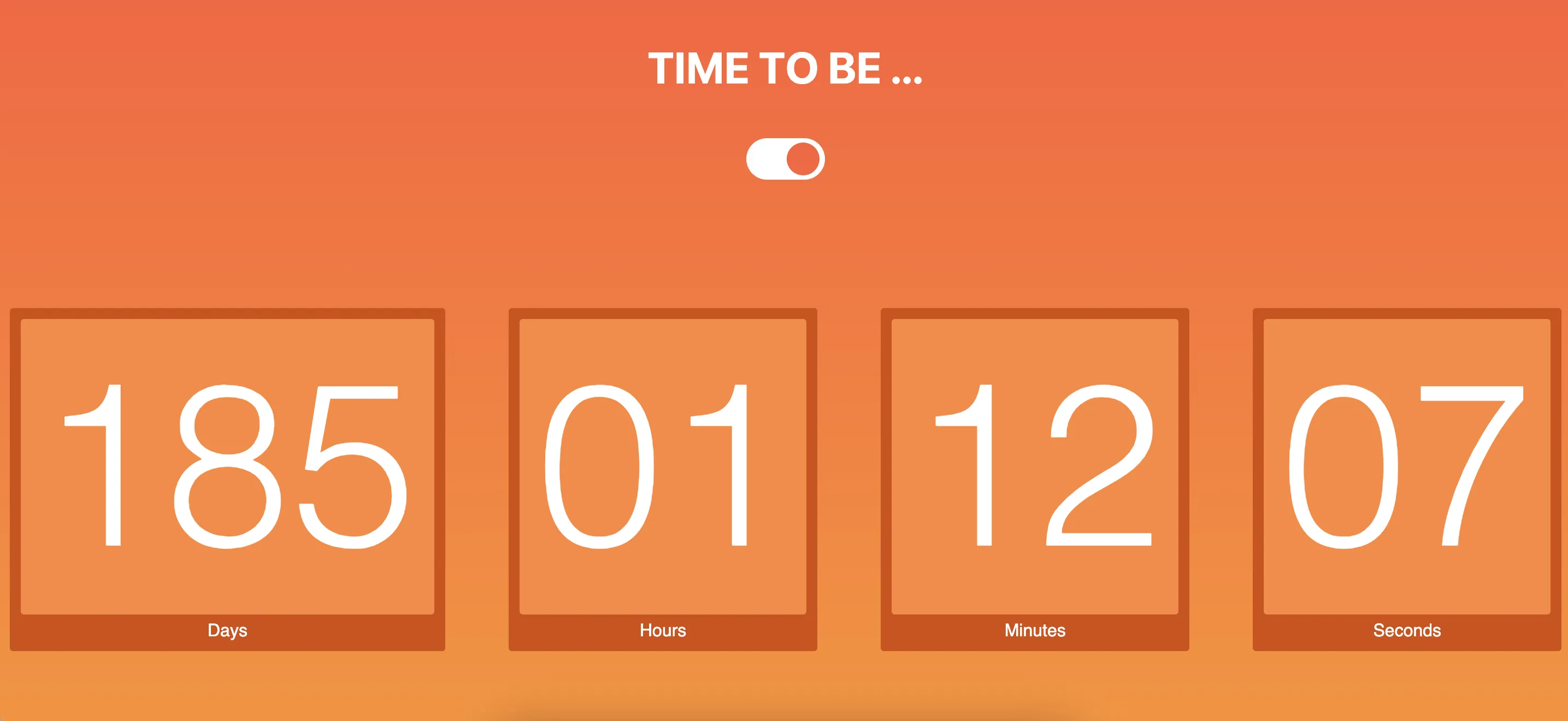 TIME TO BE..